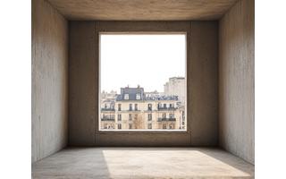 Vue intérieure d'un appartement brut avant aménagement