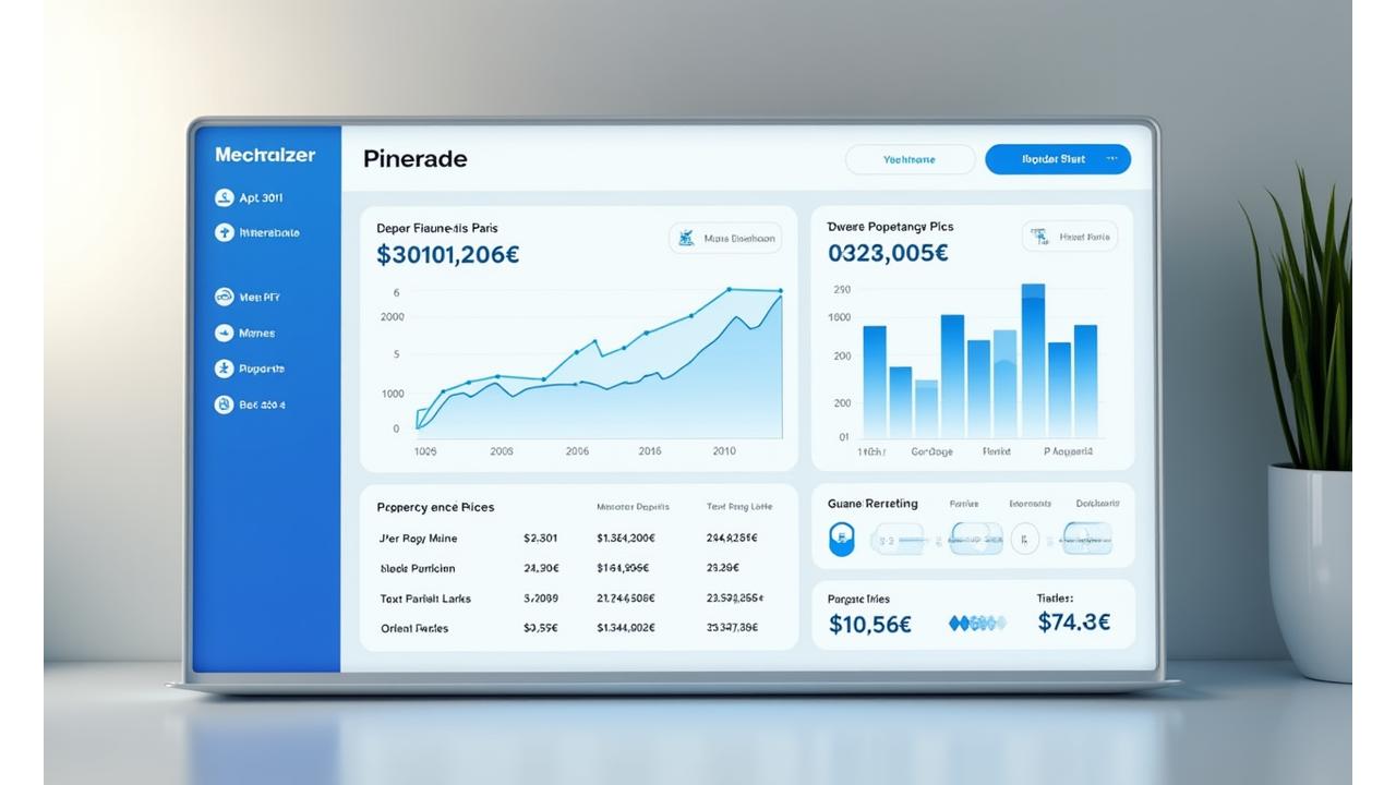 Tableau de bord dynamique des prix immobiliers avec graphiques et filtres interactifs